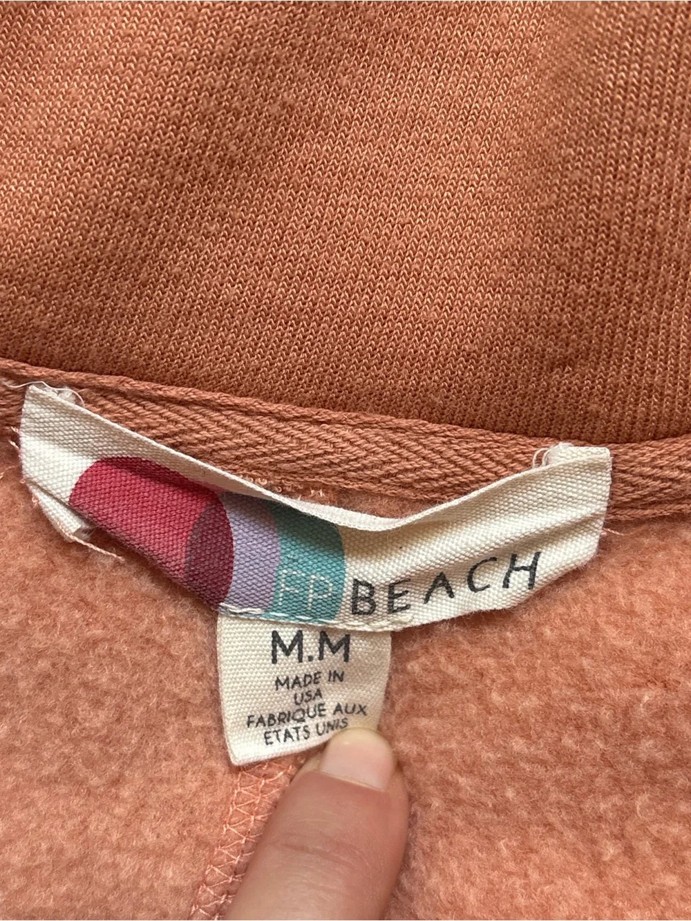 Free People Beach Oversized Comfy Sweatshirt Sz M Orange/Peach/Tan
